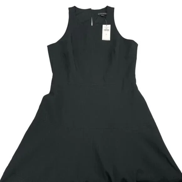 NWT BANANA REPUBLIC Stretch Racerback Fit-and-Flare Sz 0 Black - Picture 4 of 7